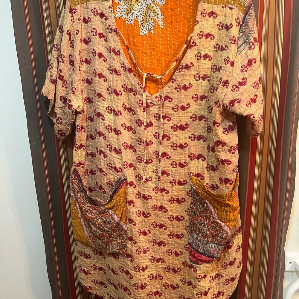 Kantha Bae Reversible! Bohemian Patchwork Top - M… - image 7